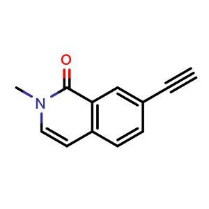 Chemical structure of 7-ethynyl-2-methylisoquinolin-1(2H)-one , CAS 2749919-88-6, AChemBlock U142125