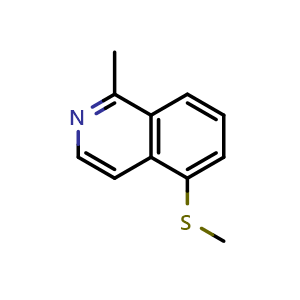 Chemical structure of 1-methyl-5-(methylthio)isoquinoline , CAS 2740368-33-4, AChemBlock U142165