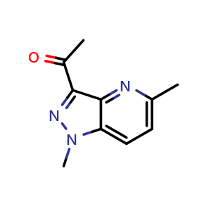 Chemical structure of 1-(1,5-dimethyl-1H-pyrazolo[4,3-b]pyridin-3-yl)ethan-1-one , CAS 2748501-17-7, AChemBlock U142169
