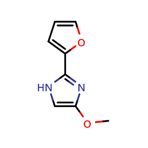 Chemical structure of 2-(2-Furyl)-4-methoxyimidazole , CAS 2421146-47-4, AChemBlock U142171