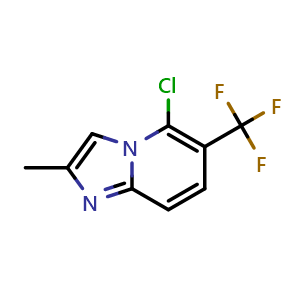 Chemical structure of 5-chloro-2-methyl-6-(trifluoromethyl)imidazo[1,2-a]pyridine , AChemBlock U142188