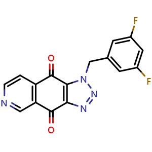 Chemical structure of 1-(3,5-Difluorobenzyl)-1H-[1,2,3]triazolo[4,5-g]isoquinoline-4,9-dione , CAS 2389017-81-4, AChemBlock U142198