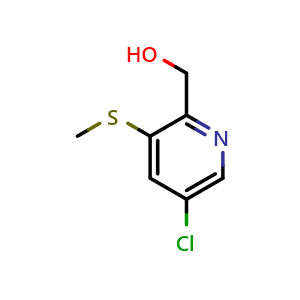 Chemical structure of (5-chloro-3-(methylthio)pyridin-2-yl)methanol , CAS 2740436-16-0, AChemBlock U142201