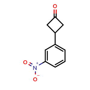 Chemical structure of 3-(3-nitrophenyl)cyclobutan-1-one , CAS 1504498-45-6, AChemBlock U142241