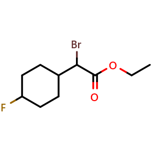 Chemical structure of Ethyl 2-Bromo-2-(4-fluorocyclohexyl)acetate , CAS 2421146-40-7, AChemBlock U142244