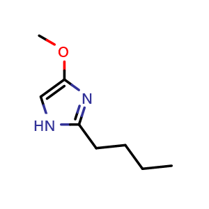 Chemical structure of 2-Butyl-4-methoxy-1H-imidazole , CAS 2421146-49-6, AChemBlock U142245