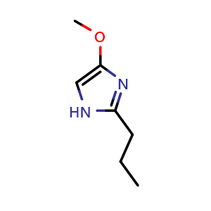 Chemical structure of 4-Methoxy-2-propyl-1H-imidazole , CAS 2421146-38-3, AChemBlock U142252