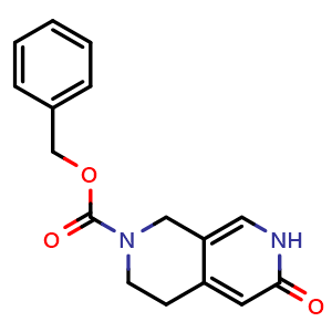 Chemical structure of 7-Cbz-5,6,7,8-tetrahydro-2,7-naphthyridin-3(2H)-one , CAS 2421146-46-3, AChemBlock U142254