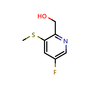 Chemical structure of (5-fluoro-3-(methylthio)pyridin-2-yl)methanol , CAS 2749713-13-9, AChemBlock U142274