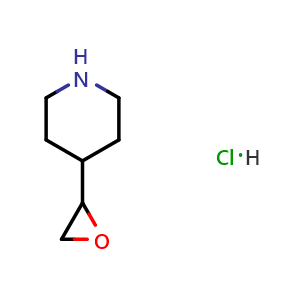 Chemical structure of 4-(oxiran-2-yl)piperidine hydrochloride , CAS 2749402-65-9, AChemBlock U142294