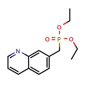 Chemical structure of diethyl (quinolin-7-ylmethyl)phosphonate , CAS 2748632-28-0, AChemBlock U142313