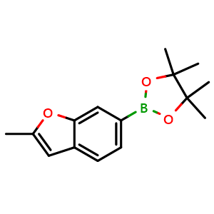 Chemical structure of 4,4,5,5-tetramethyl-2-(2-methylbenzofuran-6-yl)-1,3,2-dioxaborolane , AChemBlock U142317