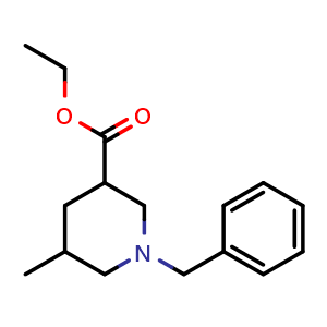 Chemical structure of ethyl 1-benzyl-5-methylpiperidine-3-carboxylate , CAS 2748632-58-6, AChemBlock U142318