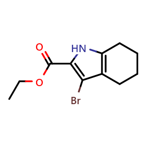Chemical structure of Ethyl 3-Bromo-4,5,6,7-tetrahydro-1H-indole-2-carboxylate , CAS 2421146-37-2, AChemBlock U142324