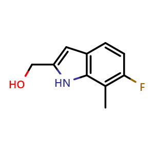 Chemical structure of (6-fluoro-7-methyl-1H-indol-2-yl)methanol , CAS 2740436-01-3, AChemBlock U142339