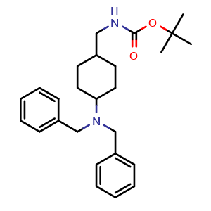 Chemical structure of tert-butyl 4-(dibenzylamino)cyclohexylmethylcarbamate , CAS 2740660-88-0, AChemBlock U142363
