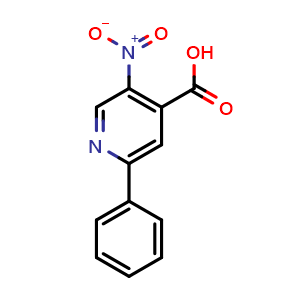 Chemical structure of 5-nitro-2-phenylisonicotinic acid , CAS 2743829-55-0, AChemBlock U142384