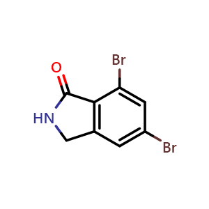 Chemical structure of 5,7-Dibromo-1-isoindolinone , CAS 2389018-01-1, AChemBlock U142390