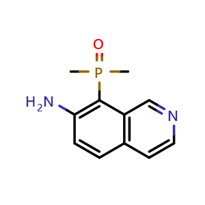 Chemical structure of (7-aminoisoquinolin-8-yl)dimethylphosphine oxide , CAS 2748629-29-8, AChemBlock U142403