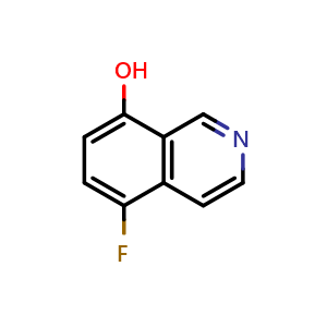 Chemical structure of 5-fluoroisoquinolin-8-ol , CAS 2411300-62-2, AChemBlock U142412