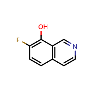 Chemical structure of 7-fluoroisoquinolin-8-ol , CAS 2748262-61-3, AChemBlock U142413