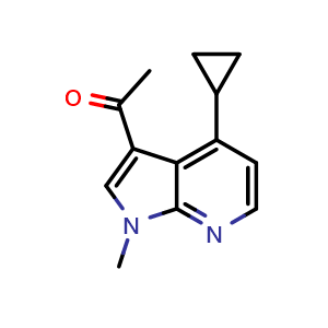 Chemical structure of 1-(4-cyclopropyl-1-methyl-1H-pyrrolo[2,3-b]pyridin-3-yl)ethan-1-one , CAS 2742901-16-0, AChemBlock U142414