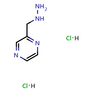 Chemical structure of pyrazin-2-ylmethylhydrazine dihydrochloride , CAS 2704466-26-0, AChemBlock U142425