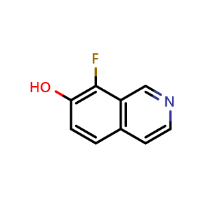 Chemical structure of 8-fluoroisoquinolin-7-ol , CAS 2748262-59-9, AChemBlock U142459