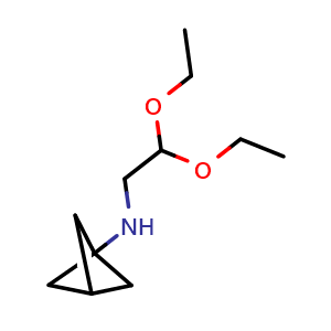 Chemical structure of N-(2,2-diethoxyethyl)bicyclo[1.1.1]pentan-1-amine , CAS 2748289-47-4, AChemBlock U142476