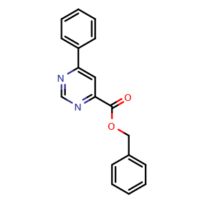 Chemical structure of benzyl 6-phenylpyrimidine-4-carboxylate , CAS 2740657-73-0, AChemBlock U142487