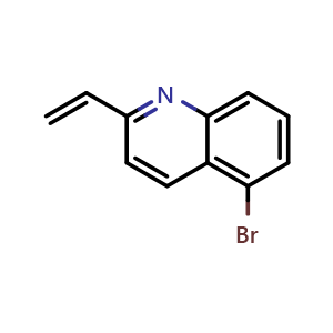 Chemical structure of 5-bromo-2-vinylquinoline , CAS 2549233-69-2, AChemBlock U142495