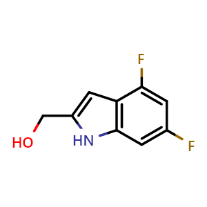 Chemical structure of (4,6-difluoro-1H-indol-2-yl)methanol , CAS 2751400-74-3, AChemBlock U142497