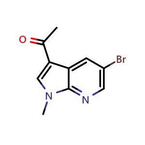 Chemical structure of 1-(5-bromo-1-methyl-1H-pyrrolo[2,3-b]pyridin-3-yl)ethan-1-one , CAS 2749918-24-7, AChemBlock U142502