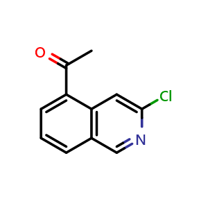 Chemical structure of 1-(3-chloroisoquinolin-5-yl)ethan-1-one , CAS 2749760-34-5, AChemBlock U142503