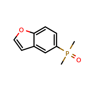 Chemical structure of benzofuran-5-yldimethylphosphine oxide , CAS 2748288-54-0, AChemBlock U142524