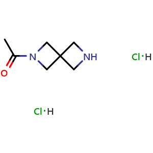 Chemical structure of 1-(2,6-diazaspiro[3.3]heptan-2-yl)ethanone dihydrochloride , CAS 2708280-41-3, AChemBlock U142535