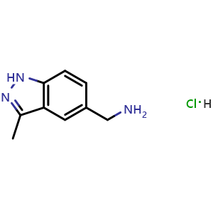 Chemical structure of (3-methyl-1H-indazol-5-yl)methanamine hydrochloride , CAS 2703696-95-9, AChemBlock U142541
