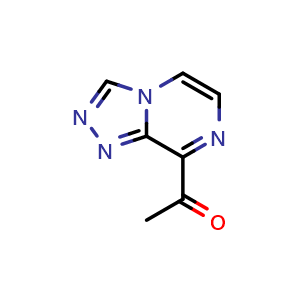 Chemical structure of 1-([1,2,4]triazolo[4,3-a]pyrazin-8-yl)ethan-1-one , CAS 2749919-12-6, AChemBlock U142564