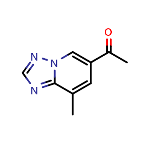 Chemical structure of 1-(8-methyl-[1,2,4]triazolo[1,5-a]pyridin-6-yl)ethan-1-one , CAS 2748453-11-2, AChemBlock U142574