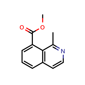 Chemical structure of methyl 1-methylisoquinoline-8-carboxylate , CAS 2744316-68-3, AChemBlock U142577