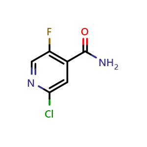 Chemical structure of 2-chloro-5-fluoroisonicotinamide , AChemBlock U142589