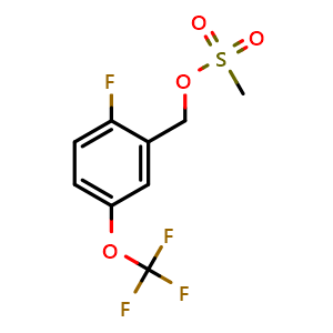 Chemical structure of 2-Fluoro-5-(trifluoromethoxy)benzyl Methanesulfonate , CAS 2742921-99-7, AChemBlock U142604