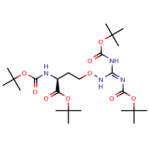 Chemical structure of tert-Butyl (S)-2-(Boc-amino)-4-[(2,3-Di-Boc-guanidino)oxy]butanoate , CAS 2307537-94-4, AChemBlock U142625