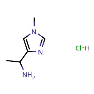 Chemical structure of 1-(1-Methyl-4-imidazolyl)ethanamine hydrochloride , CAS 2375195-35-8, AChemBlock U142640
