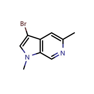 Chemical structure of 3-bromo-1,5-dimethyl-1H-pyrrolo[2,3-c]pyridine , CAS 2742937-67-1, AChemBlock U142649