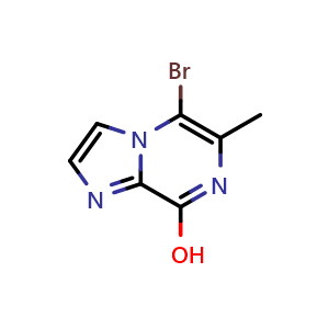 Chemical structure of 5-Bromo-6-methylimidazo[1,2-a]pyrazin-8-ol , CAS 2240985-74-2, AChemBlock U142665