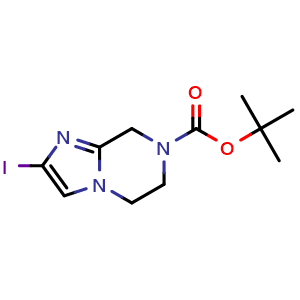 Chemical structure of 7-Boc-2-iodo-5,6,7,8-tetrahydroimidazo[1,2-a]pyrazine , CAS 2830214-31-6, AChemBlock U142683