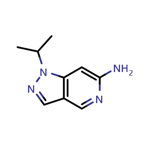Chemical structure of 6-Amino-1-isopropylpyrazolo[4,3-c]pyridine , CAS 2566175-02-6, AChemBlock U142692