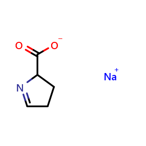 Chemical structure of Sodium 3,4-Dihydro-2H-pyrrole-2-carboxylate , AChemBlock U142696
