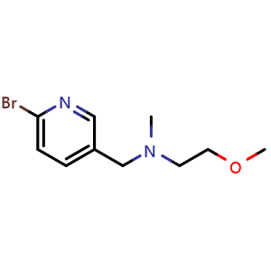 Chemical structure of N-[(6-Bromo-3-pyridyl)methyl]-2-methoxy-N-methylethanamine , CAS 2568131-01-9, AChemBlock U142709